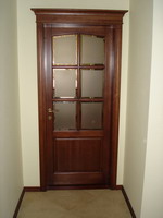Дверь с порталом, ольха, фацетированное стекло