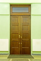Дверь входная 2-польная с фрамугой, ольха